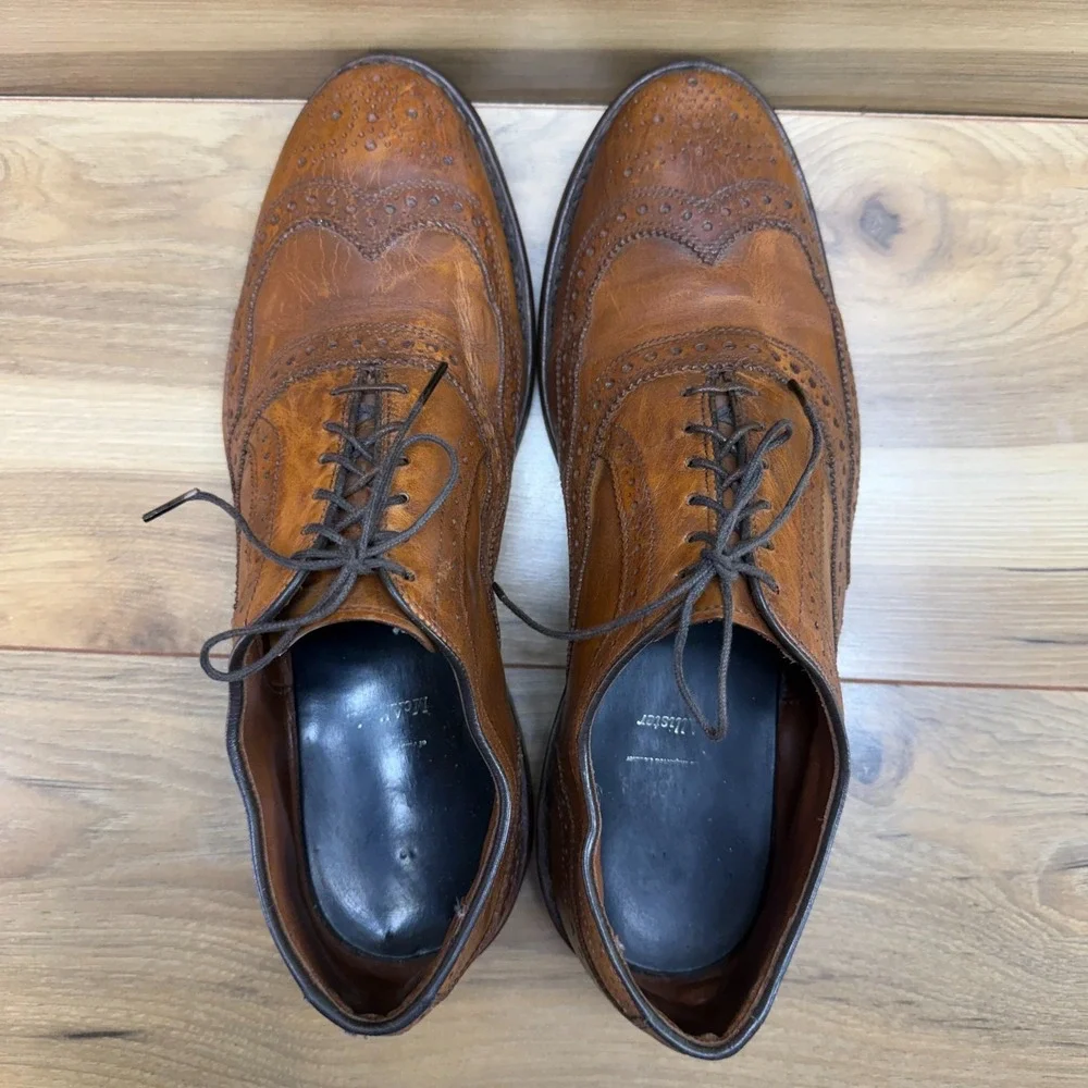 Allen Edmonds Mcallister Walnut Oxfords Mens 9 EEE Walnut Wingtip Brogue Formal